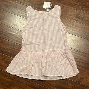 Pink and white striped tank top